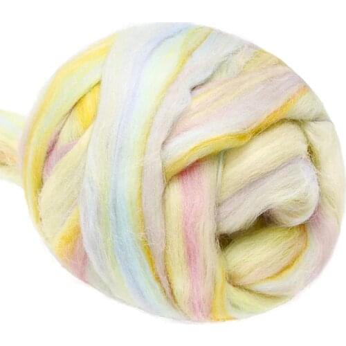 LMDZ 3.53oz Multicolor Wool Roving Yarn, Wool Felting Supplies,Pure Wool, Chunky Yarn, Spinning Wool Roving for Felting DIY