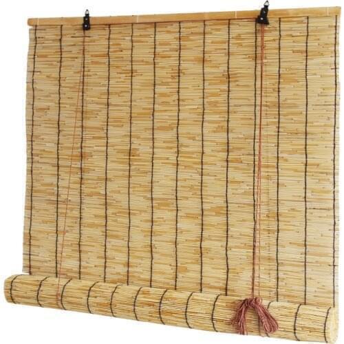Custom Original Straw Reed Woven Curtains Roller Shutters Ceiling Wall Decoration Outdoor Sunshade Partitions Fence Quality 1x1m