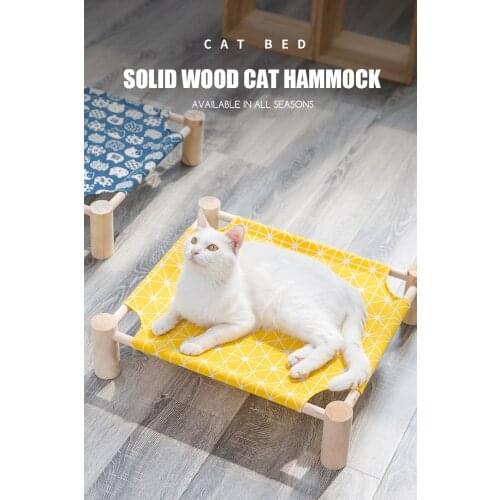 Four seasons universal removable and washable pet solid wood bed cat litter small dog kennel hammock pet supplies