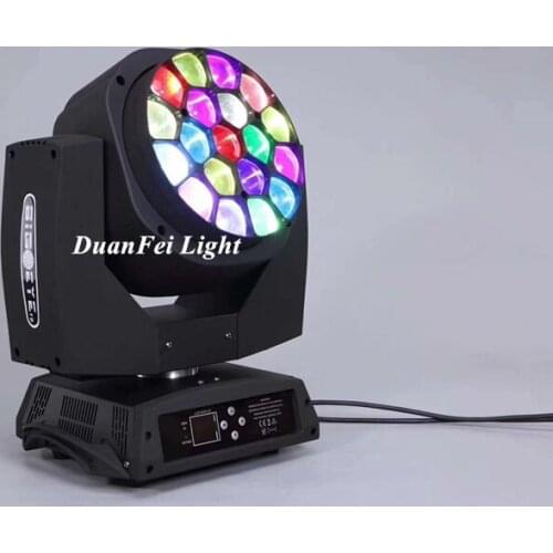 1pcs 19x15w rgbw 4in1 led moving head zoom light dj led beam moving head lyre zoom rgbw spot light
