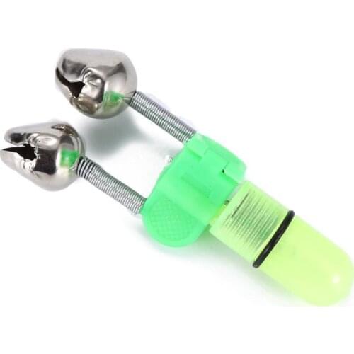 1Pcs Rod Tip Clamp Fishing Pole Fish Bite Lure Alarm Alert Twin Bell Ring Clip Fishing Bell Fishing Tools Free Shipping