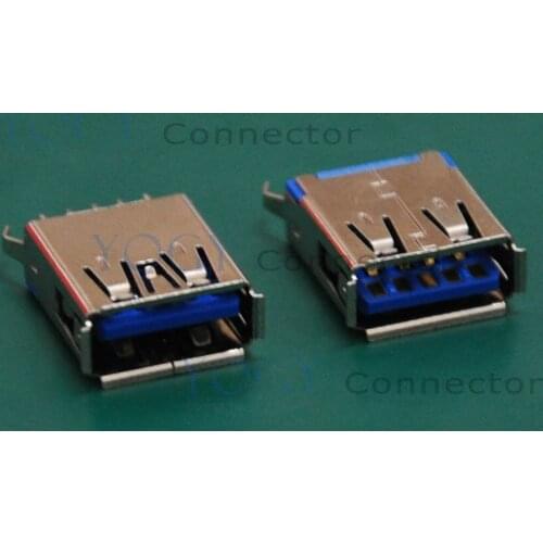10 pcs/lot) Common laptop USB3.0 Female Connector Receptacle, 180 Degree DIP 2 Fixed feet