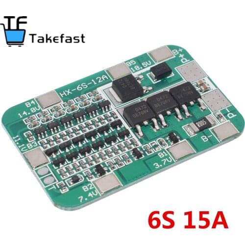 2021 10PCS 6S 15A 24V PCB BMS Protection Board for 6 Pack 18650 Li-ion Lithium Battery Cell Module DIY Kit