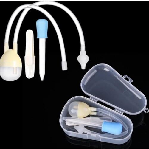 3pcs/set Newborn Baby Safety Nose Cleaner Kids Vacuum Suction Nasal Aspirator Set Infants Medicine Dropper Accessories Baby Care
