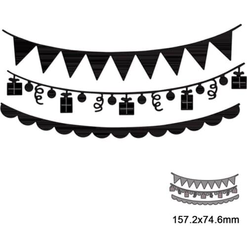 3pcs Triangle Circle Banners Scrapbooking Dies Metal Cutting Dies Stencils For DIY Album Paper Card Decorative Craft Die Cuts