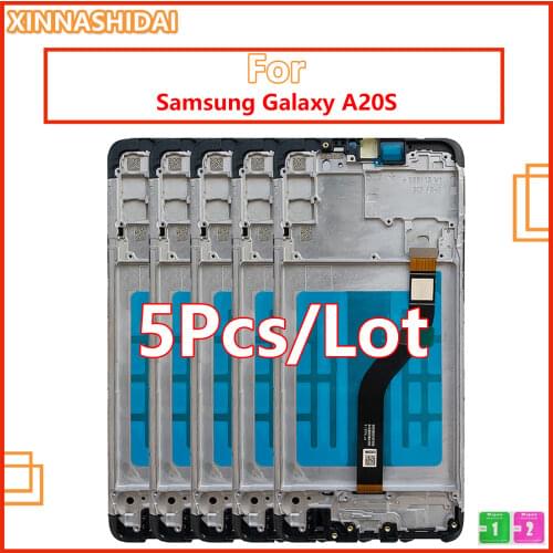 5 Pcs For Samsung Galaxy A20S A207 A2070 SM-A207F LCD Display Touch Screen Digitizer Assembly Replacement