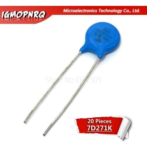 50pcs varistor 07D271K 270V piezoresistor 07D271 7D271K