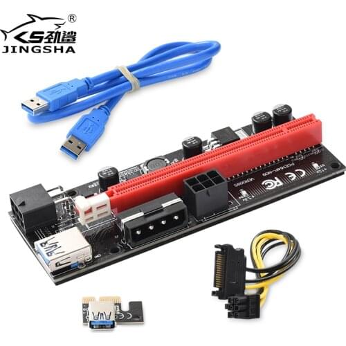 Mining Motherboard Graphics Adapter USB 3.0 Video Card PCIE 16X 8X 4X 1X Extend Adapter Sata 15 Pin to 6 Pin Power Cable