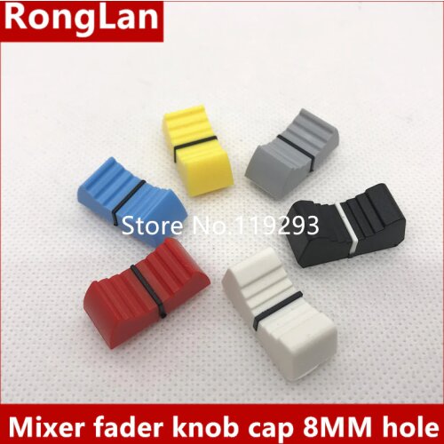 [BELLA]Mixer fader knob cap word shouted hole width 8MM red and blue and yellow lime--50PCS/LOT
