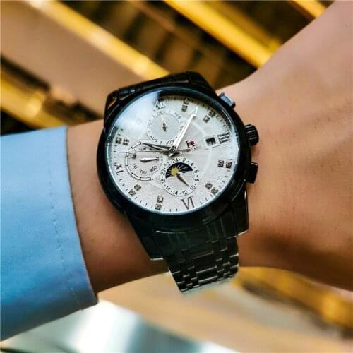 JOJOZ Automatic mechanical watch small three-needle multi-function waterproof luminous tourbillon mens watch student tide