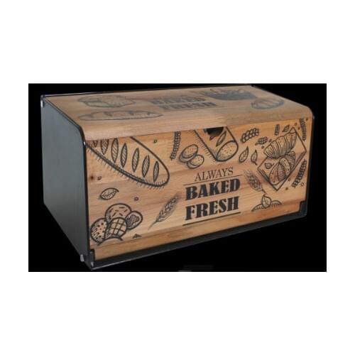 Mulier Wood Cover Pattern Bread Cabinet Breadstuff