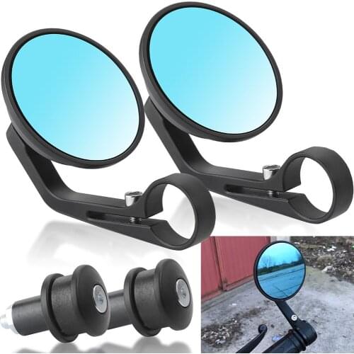 DERI 1Pair mirror moto Universal New Aluminium Glass Motorcycle Round RearView Handle Bar End Side Mirrors accesorios moto