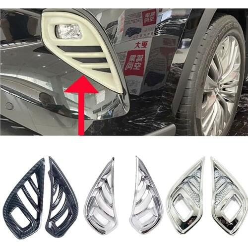 For Toyota Highlander 2020 2021 ABS Chrome Front Bumper Fog Light fog light lamp cover Trim Fog light Bezel Decoration Frame 2p