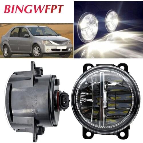 1Pair Car H11 Interface 12V LED Fog Lamp Daytime Running Light Fog Light For Renault LOGAN Saloon LS
