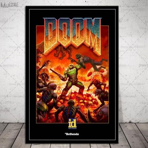 The Ultimate Doom Game Poster Canvas Painting Posters and Prints Wall Art Picture for Living Room Home Decor