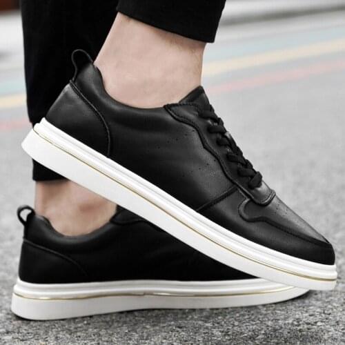 New Spring Autumn Men Casual Breathable Genuine Leather Lace-up Sneakers Fashion Mens Walking Non-slip Mens Sneakers Footwear