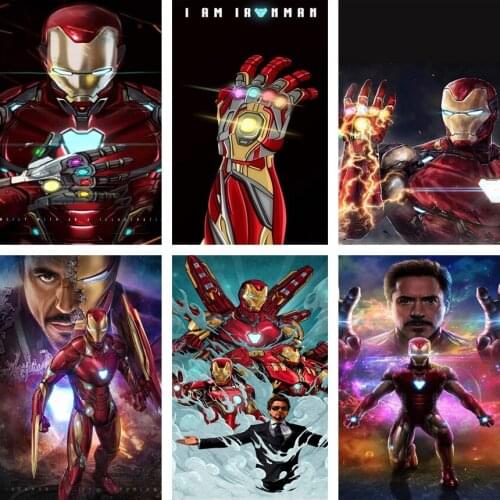 Marvel Iron Man DIY 5D Diamond Painting Disney Cross Stitch Kits Diamond Embroidery Full Dill Mosaic Home Wall Decor Gift