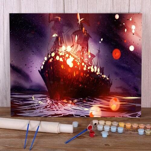 Scenery On The Sea Paint By Numbers Kit Oil Paints 40*50 Canvas Painting Wall Paintings Crafts For Adults Wholesale Handicraft