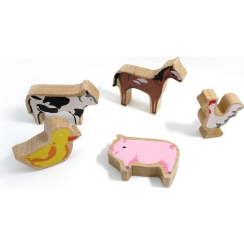 X28 Horse cow pig duck chicken 5pcs a set of high-quality animal scene train track for train track essential accessories