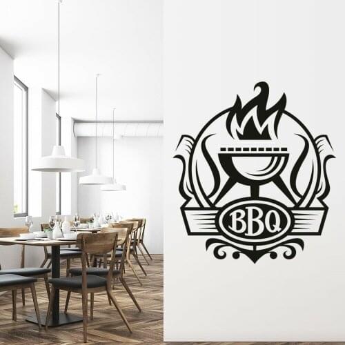 BBQ Barbeque Wall Art Sticker Kitchen Quotes Party Wall Decor Repast Food Vinyl Decals Wallpaper adesivo de parede Idea A343