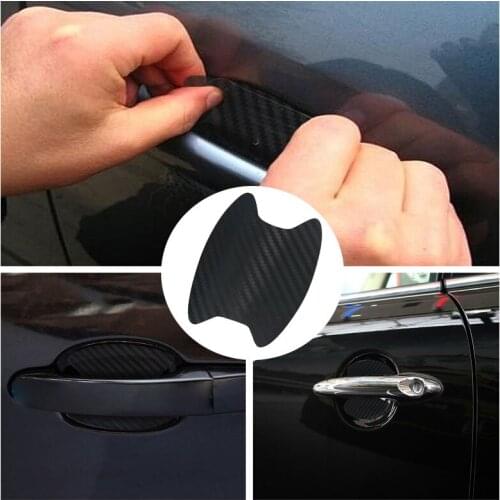 4pcs Car Door Handle Carbon Fiber Stickers Decal For BMW e46 e39 e36 Audi a4 b6 a3 a6 c5 Renault duster Lada granta