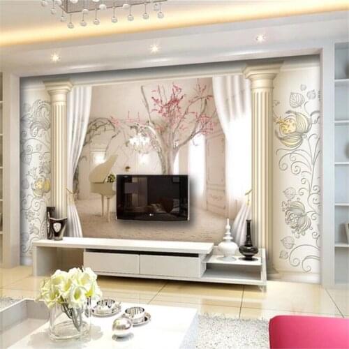 Beibehang Custom wallpaper 3d photo mural European line flower indoor piano room living room hotel wallpaper 3d papel de parede