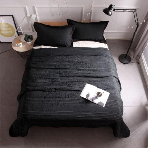 Washed Cotton Solid Color Black Duvet Cover Set without Comforter (1 duvet cover +2 pillowcase) Queen King