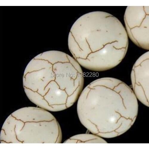 ! Wholesale 8mm White Turkey Stone chalcedony Round Loose Bead 15" 2 pcs/lot fashion jewelry JT6244