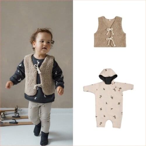 OZ2021 Autumn and Winter Thickened Baby One-piece Cotton-padded Clothes for Men and Women Baby Lamb Velvet Waistcoat Waistcoat