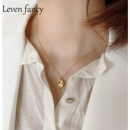 Irregular Overlapping Circle Necklace 925 Sterling Silver Double Pendant Necklace for Women Jewelry Mothers Gifts