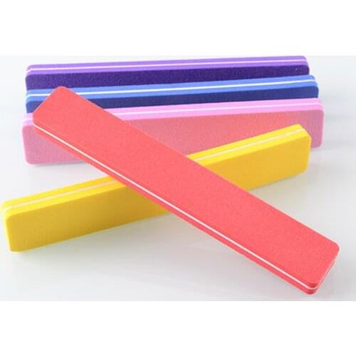 10pcs/lot Professional Manicure Tools Nail File 100/180 Colorful Wide Straight Style Sanding Nail Files Art Tips lime a ongle