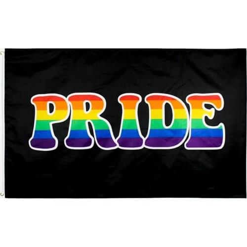 90x150cm Polyester Black Rainbow Flag Gay Pride Lesbian LGBT Flag For Outdoors Home Decoration