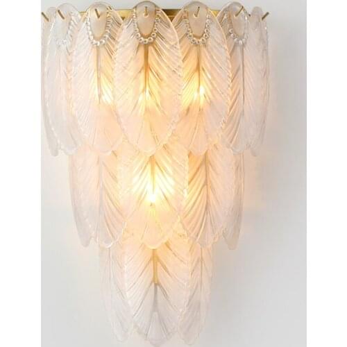 Postmodern Lamp Luxury Aisle Corridor Wall Lamp Nordic Living Room Children Room Feather Glass Wall Light Bedroom Bedside Lights