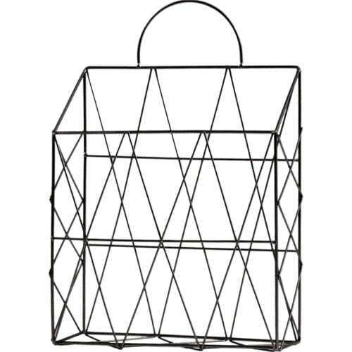 Promotion! Black Magazine Holder Hanging Wall Mounted Newspaper Periodical Book Document File Organizer Basket Metal Shelf Stora