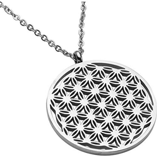 Dropshipping Stainless Steel Seed Of Life Pendant Flower Of Life Buddhist Necklace Jewelry Sacred Geometry Women Accessories