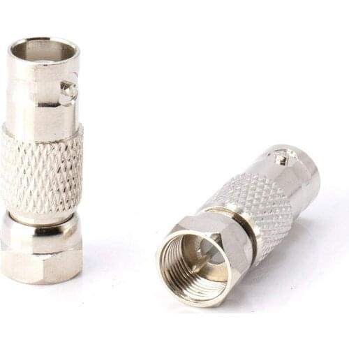 RF (F81) and BNC Coaxial Adapter | BNC Female to Male F81 (F-Pin) Connector, Adapter, Coupler, and Converter | for RG11, RG6