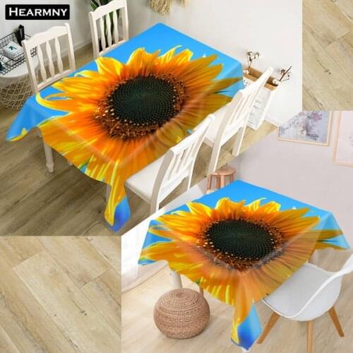 Sunflower Tablecloth Waterproof Oxford Fabric Square/Rectangular Tablecloth For Wedding Table Cloth TV Covers 140x200CM,90X90cm