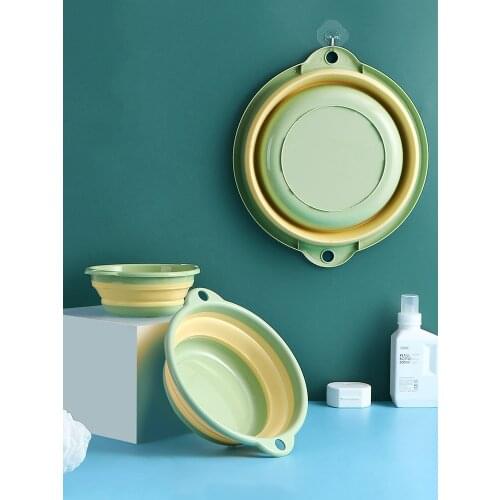 Folding washbasin travel portable water basin household laundry tub plastic basin student dormitory thickened footbath