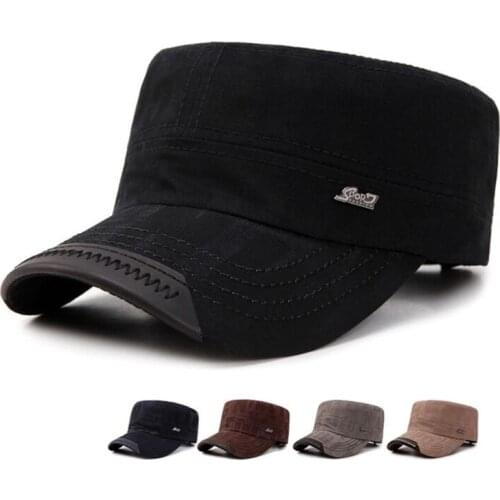 HONGKAI008 New Spring Men Adjustable Washed cotton snapback hat Flat hat Adult sport Fitted Baseball cap Gorros