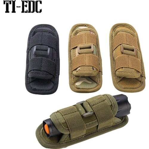 Tactical 360 Degrees Rotatable Flashlight Holster Clip-On Flashlight Pouch for Duty Belt Carry Case Holder Compact Light Holder