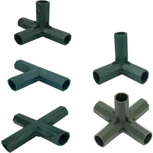 4pcs 16mm Corner Connector Fencing Pipe Joint Supports Garden Framework 3 4 5 Ways Cages Awning Pole Greenhouse Plant Stakes