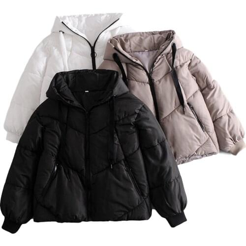 Nice Casual Woman Oversized Hoodied Thick Cotton Coat New Vogue Ladies Winter Warm Pocket Outerwear Girls Loose Jackets