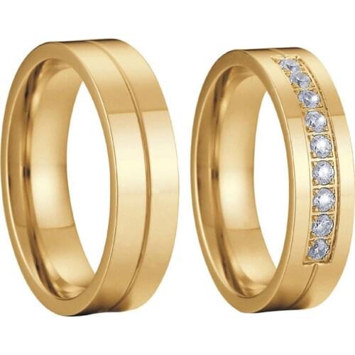 1 Pair Custom Personized Name AU585 real 14k gold wedding rings set for men and women Lovers Alliance marriage finger ring