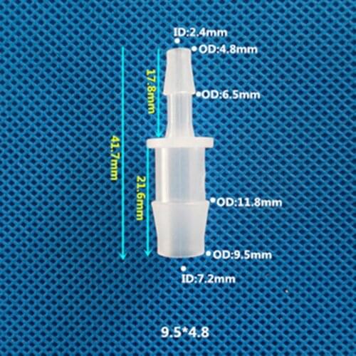 10 PCS OD 4.8/5.6/6.4/7.9/8/9.5/10/11.1 mm Variable diameter through Miniature plastic connector Reducing plastic through