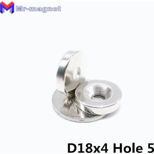 100Pcs N35 18mm*4mm-5mm Disc countersunk Magnets Neodymium Rare Earth Magnet Magnetic 18x4mm with Hole 5mm 18x4-5