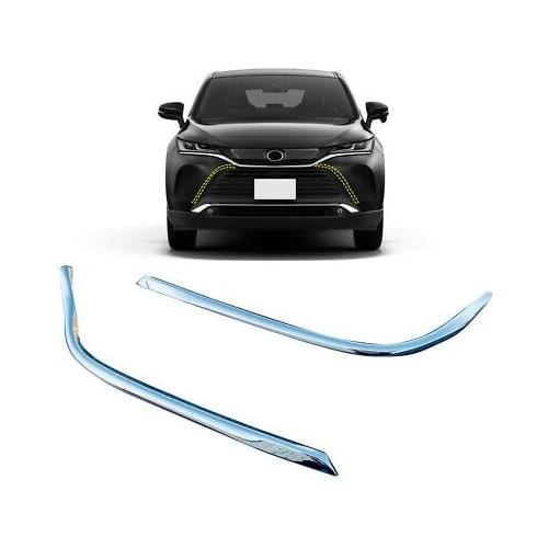 2* ABS Chrome Front Side Grille Stripe Cover For Toyota Harrier Venza 2020-2021