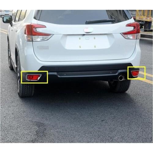 2Pcs ABS chrome Rear Tail Fog Light Lamp Cover Trim Fit for Subaru Forester 2019 2020 2021 Electroplate style car accessories