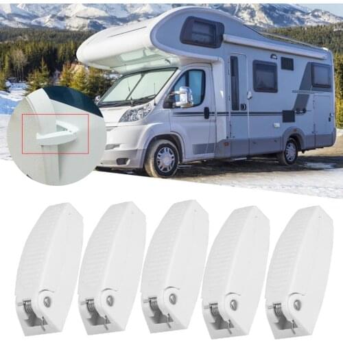 5pcs Door Catch Holder Latch for RV Motorhome Camper Trailer Travel Baggage Car Accessories White ABS Auto Styling