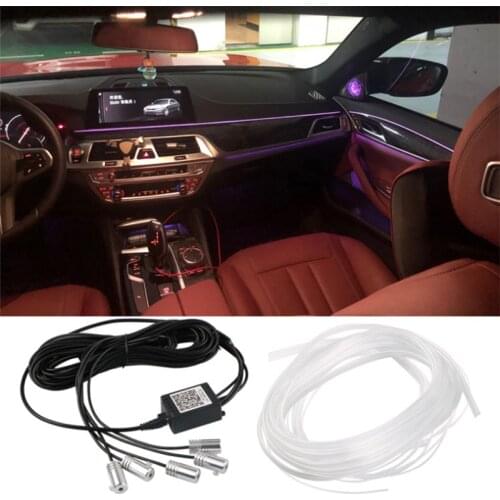 Car Ambient Light Led Foot Lamp Car Atmosphere Lights Led Strip RGB Color Multiple Modes Automotive Interior Decorative Lights