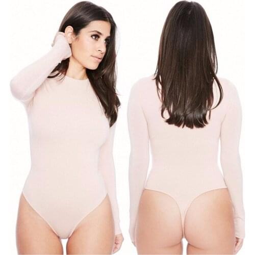 Free Shipping Sexy O Neck Jumpsuit Romper Women Tops Elastic Slim Long Sleeve European Stars Short Bodysuit Overalls